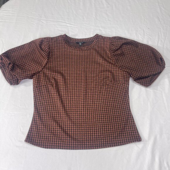 Iris Houndstooth Balloon Sleeve Blouse - Picture 3 of 14